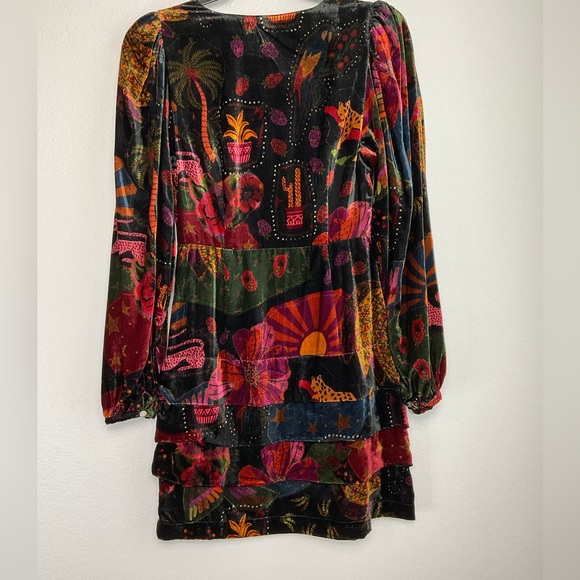 Farm Rio Crazy Mix Velvet Mini Dress - Picture 3 of 14